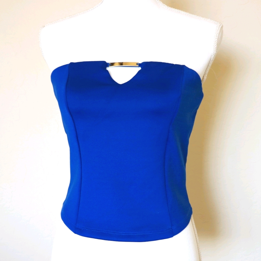 Royal Blue Tube Top W/ Gold Accent